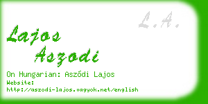 lajos aszodi business card